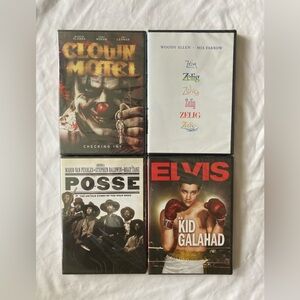 DVD Movie Collection: Clown Motel, Zelig, Posse, Kid Galahad